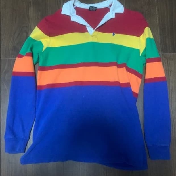 90s 폴로스포츠 멀티컬러 럭비셔츠 xl