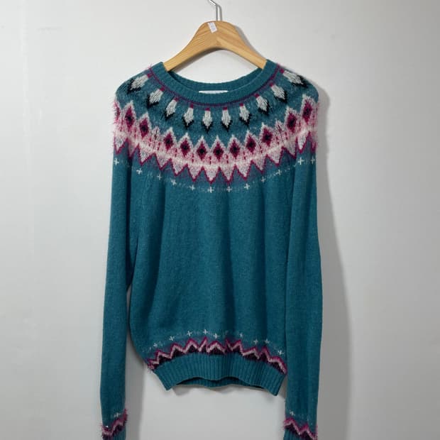 이키Iki 울 패턴 니트 Free - K26