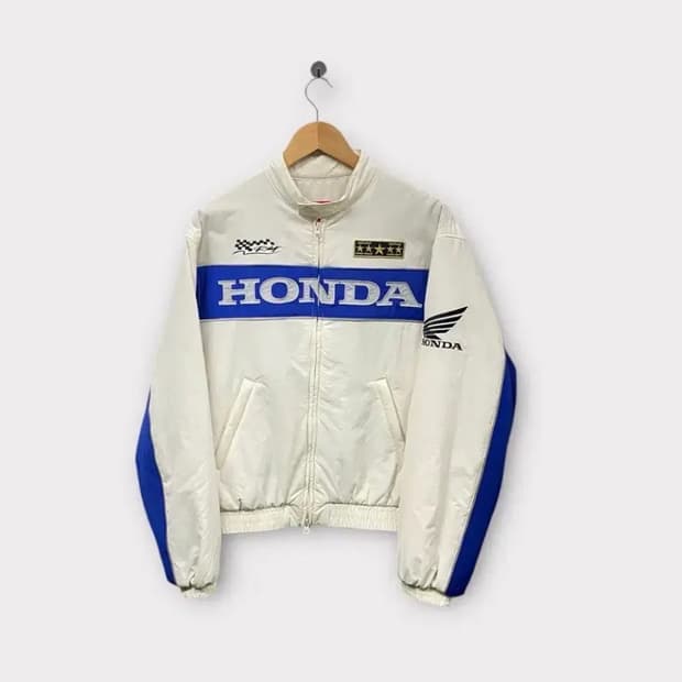 혼다 HONDA 모터사이클 블루종 아이보리 L