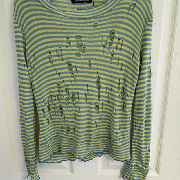 tricot comme des garcons distressed Top