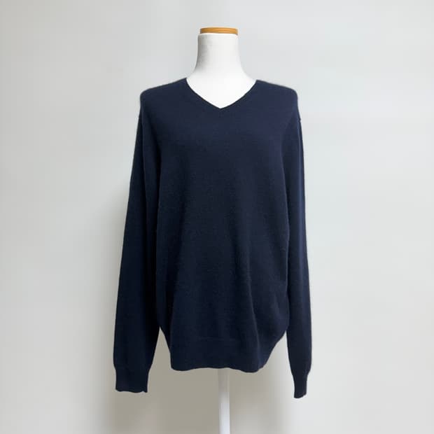 [캐시미어 100%] 유니클로 브이넥 네이비 니트 XL