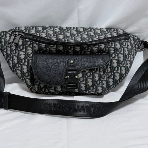 디올 오블리크 새들 벨트백