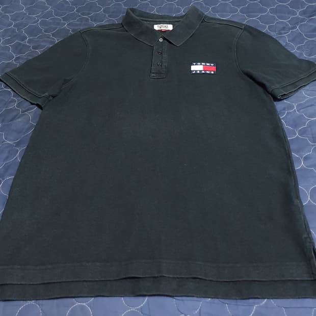 타미진스 코튼 뱃지자수로고 카라티 블랙 (M)