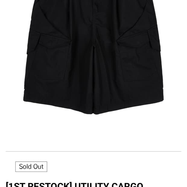 IDWS UTILITY CARGO BERMUDA SHORTS BLACK