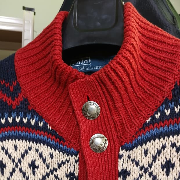 polo 폴로 랄프로렌 네이티브 콘초 버튼 니트 가디건