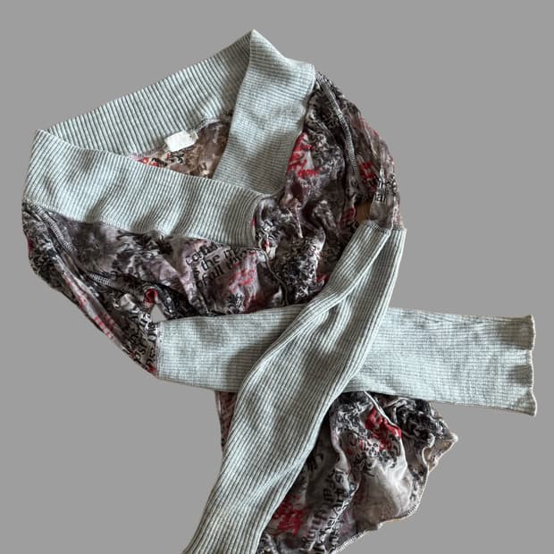 빈티지 시스루 오프숄더 니트