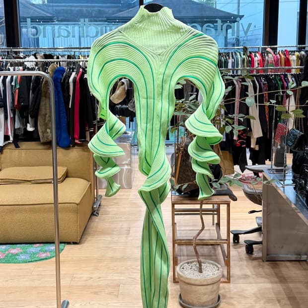 보테가 베네타 그린 링컬 드레스 