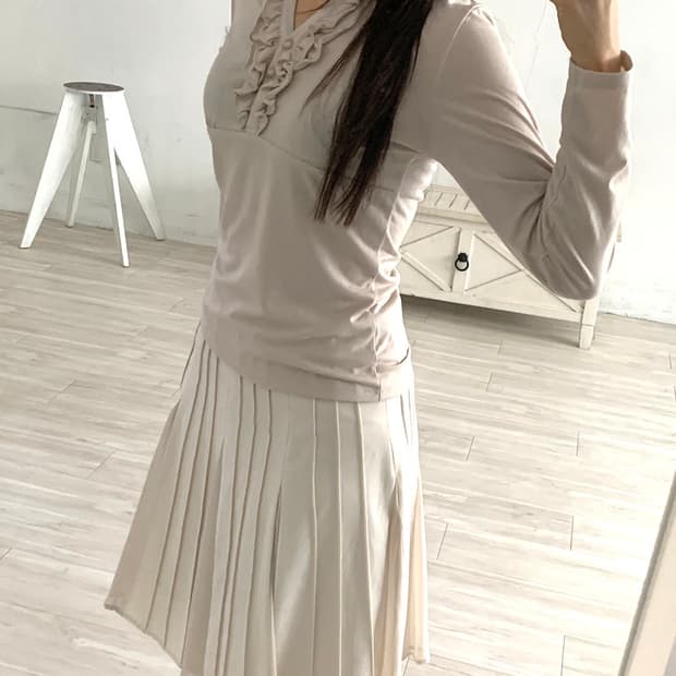 Nude beige blouse top