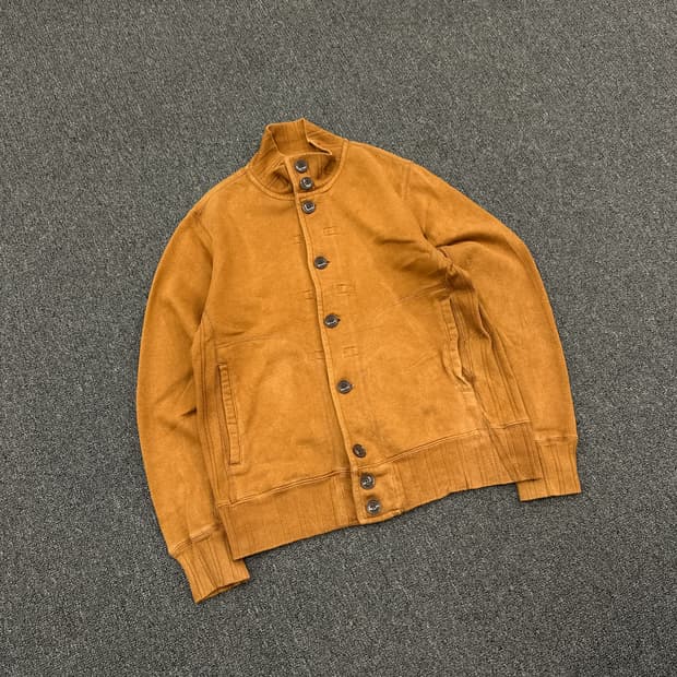 S) Global Work 브라운 스웻 버튼 자켓