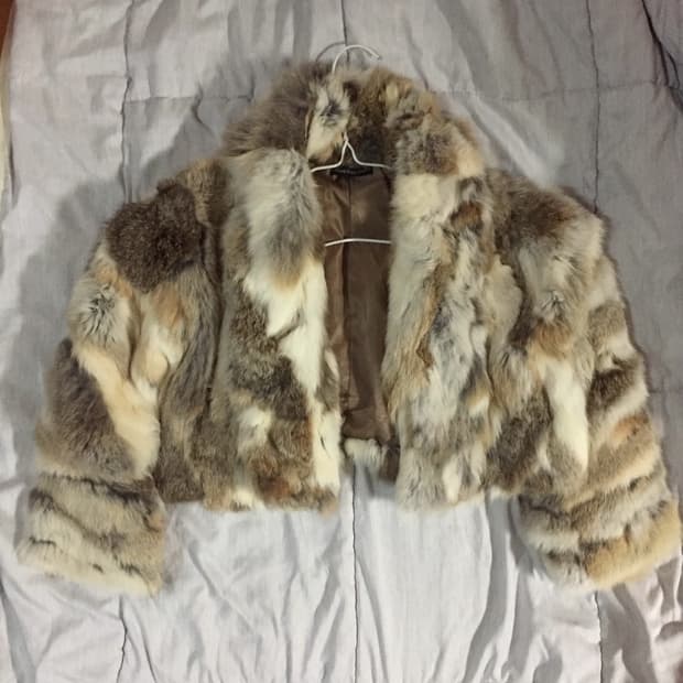 빈티지 볼레로 퍼자켓 래빗퍼 토끼털 와투케 갸루