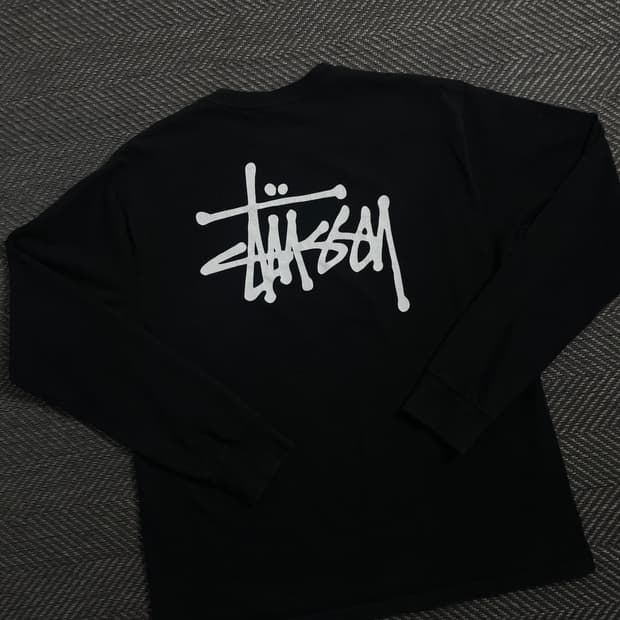 스투시 베이직 빅로고 박시핏 롱슬리브 블랙y 4165