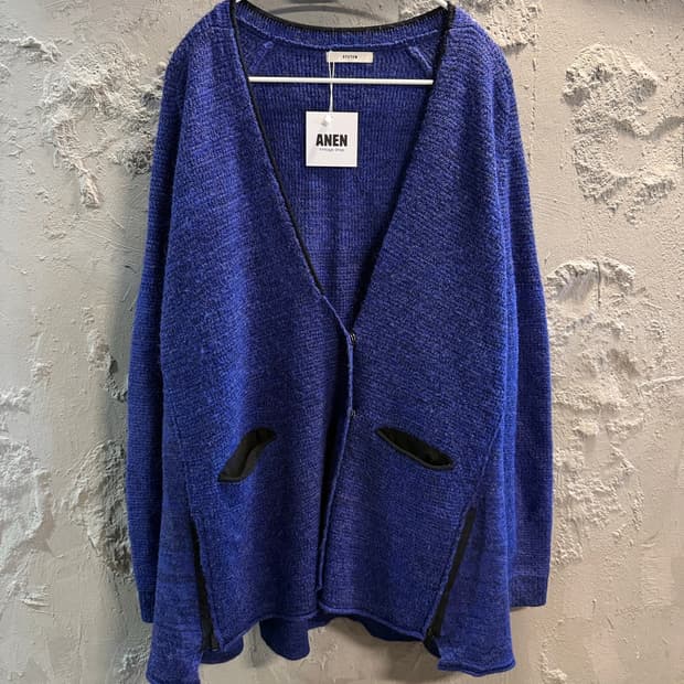 시스템 SYSTEM 모헤어 믹스 브이넥 오버 가디건 블루 90