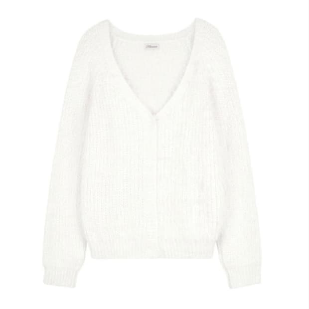 클리시어 슈가플럼 헤어리 가디건 아이보리