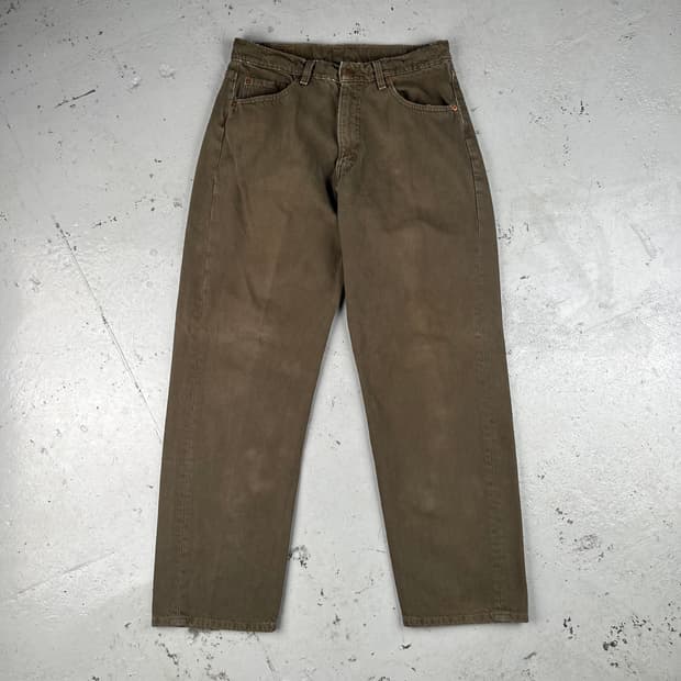 빈티지 리바이스 565 루즈핏 와이드 레그 데님 카키