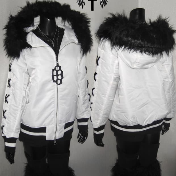 Rady 라디 갸루펑크 퍼 후드 아일렛 투지퍼 봄버 자켓 오네갸루