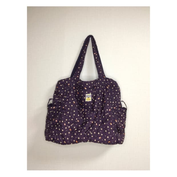 빈티지 퍼플 별 무늬 패디드 숄더백 크로스백