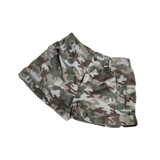 y2k 와투케 카모 카고 반바지