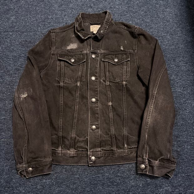 폴로 랄프로렌 성조기 블랙 데님 자켓