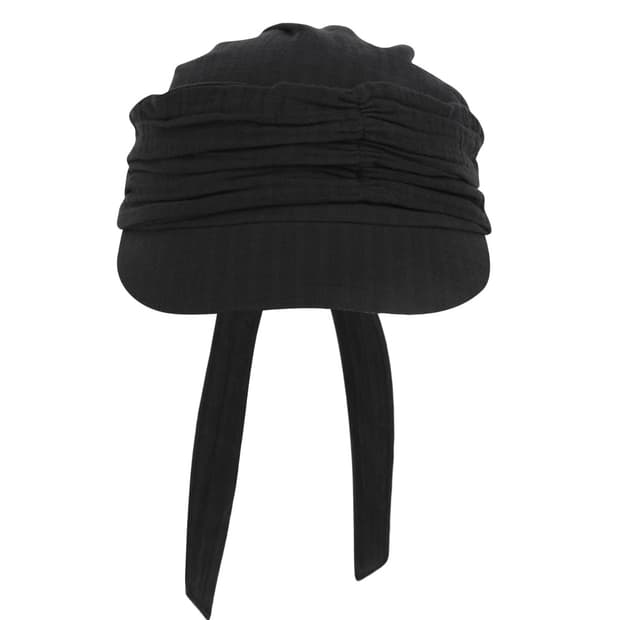 KNOT SHIRRING CAP BLACK