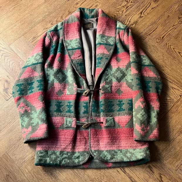 [S]90's 에디바우어 아즈텍 울 코트