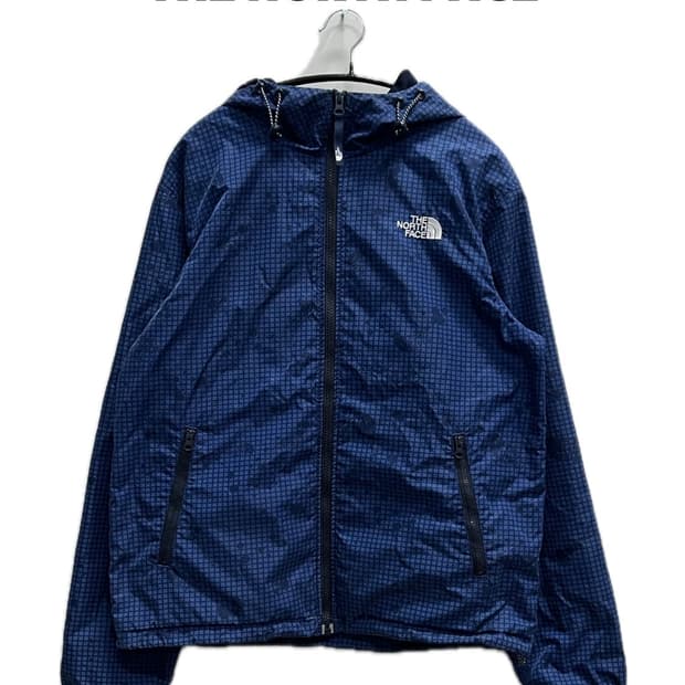 (S) 노스페이스 그리드 패턴 바람막이 네이비