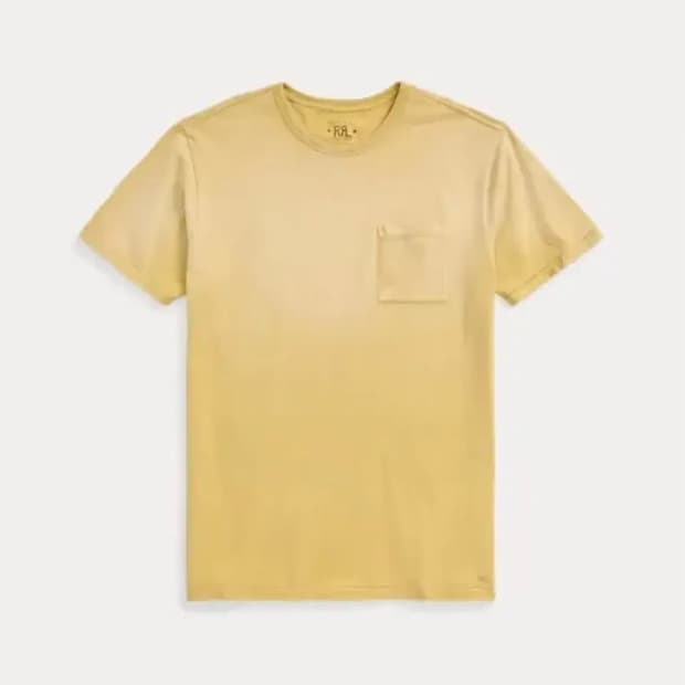 RRL 더블알엘 가먼트다이 포켓 티셔츠 엘로우 M