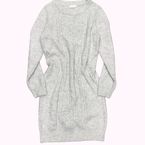 glitter silver knit dress