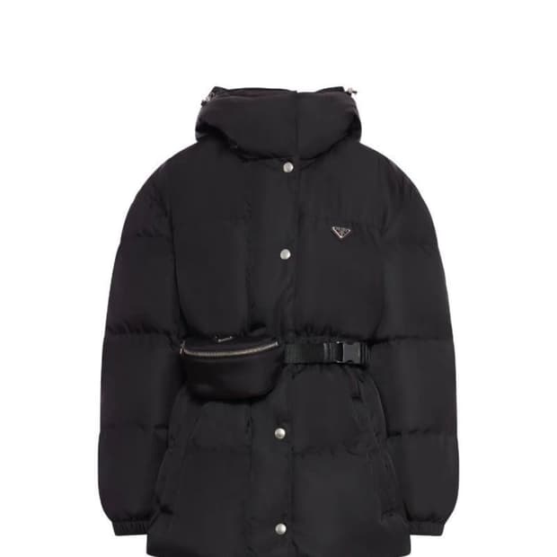 프라다 리나일론 다운 자켓 벨트패딩