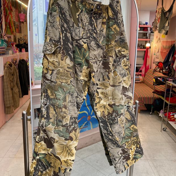 빈티지 패턴 카고 팬츠