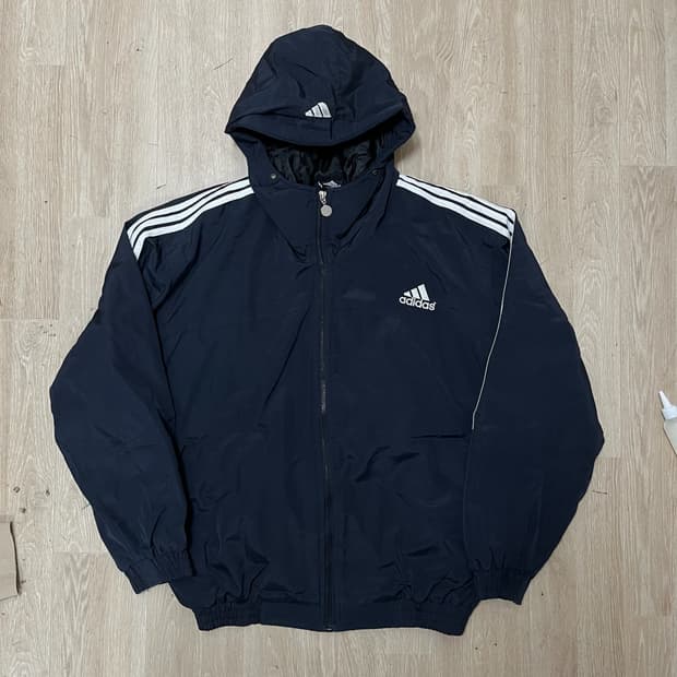 아디다스 올드스쿨 로고 후드 바람막이 자켓 XL/105 