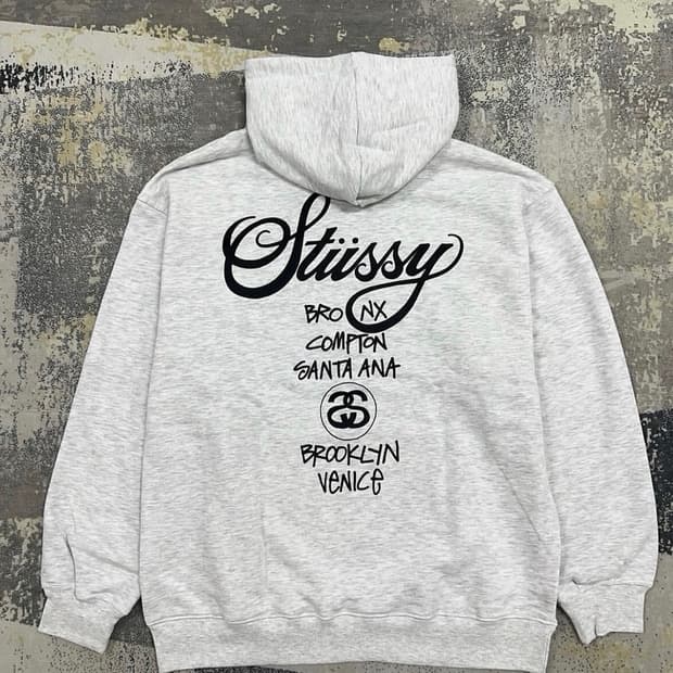 스투시 Stussy 월드투어 후드 그레이