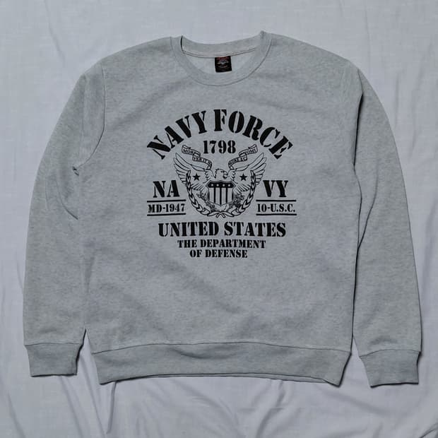 [L] FREESUAL 미 해군(NAVY) 아메리칸 빈티지 기모 맨투맨