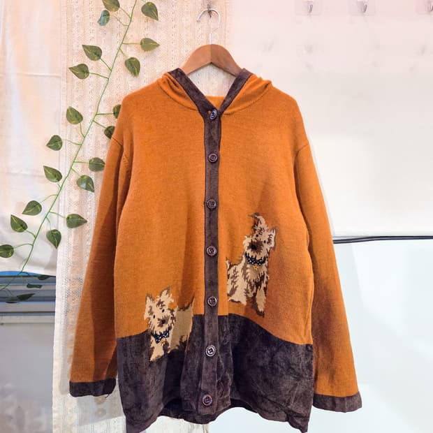 강아지 후드 가디건