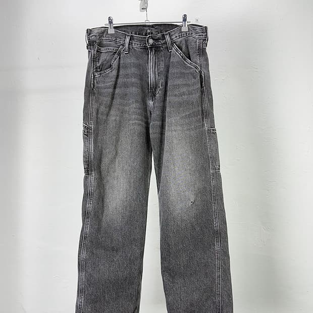 리바이스 워시드 그레이 루즈 카펜터 데님 팬츠