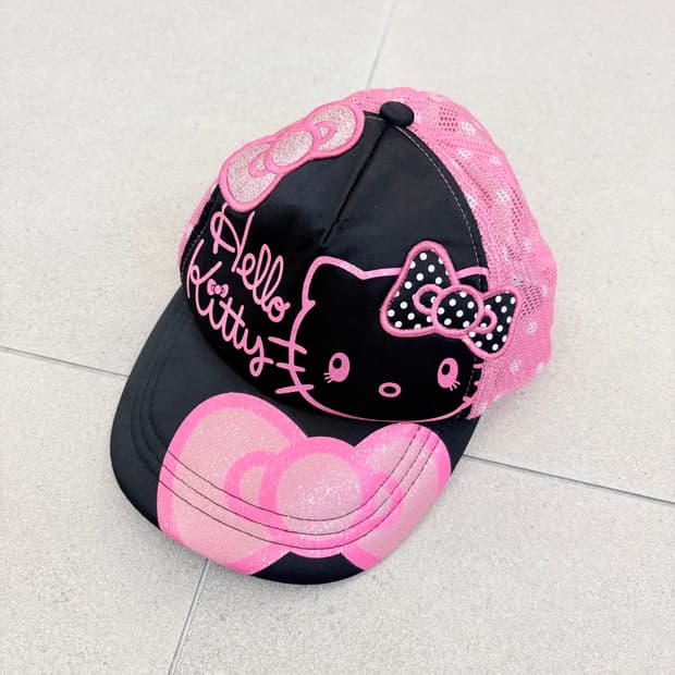 핑크 리본 키티 메쉬캡