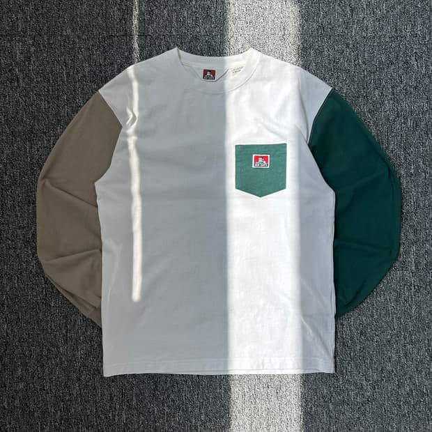 벤 데이비스 배색 포켓 롱슬리브