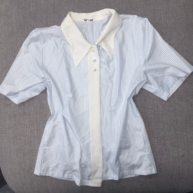 아이스 블루 스트라이프 카라 셔츠 빈티지 jpn vintage