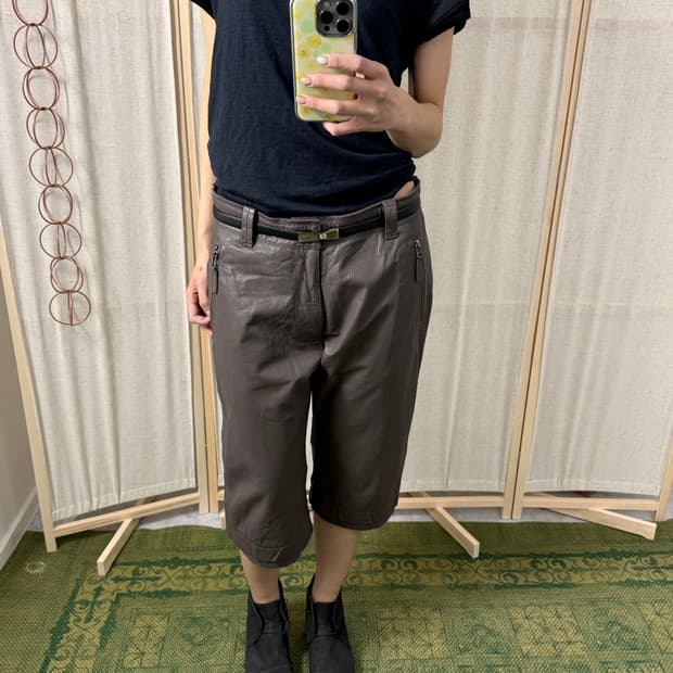 YEVS 레더 7부 팬츠
