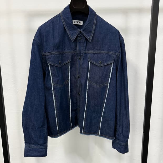 COOR 쿠어 데님 컷오프 크롭 셔츠 