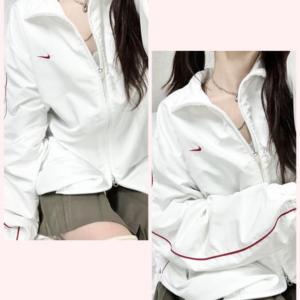 나이키 스우시 화이트 투웨이 바람막이