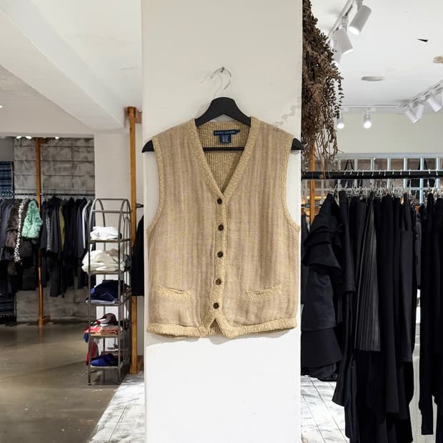 랄프로렌 베이지 헤링본 마 베스트