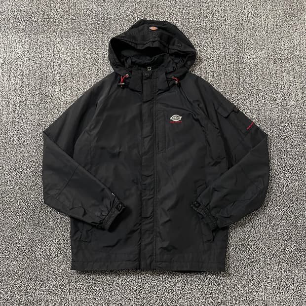빈티지9. 디키즈 오버핏 후드 바람막이 윈드브레이커 블랙 점퍼