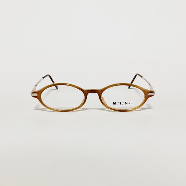 846 데드스탁 픽키 빈티지 브라운 오벌 라운드 뿔테 메탈 안경