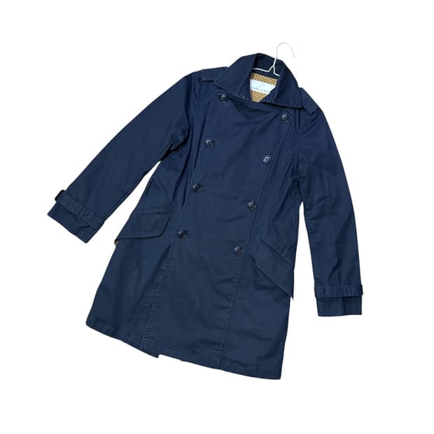 SUNAOKUWAHARA NAVY TRENCH COAT