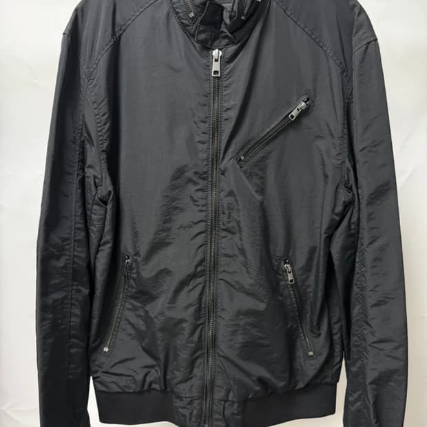 H&M 나일론 블랙 블루종 봄버 자켓 (S)