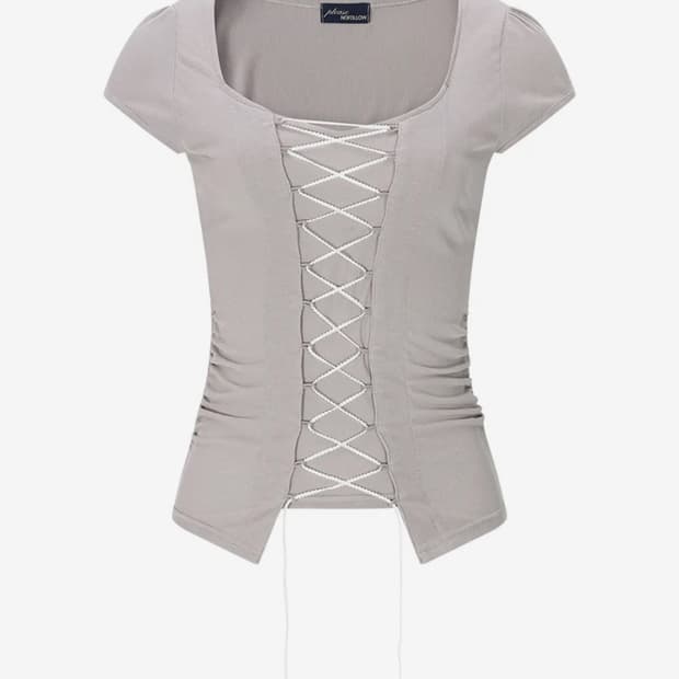 플리즈노팔로우 Heren Corset Short Sleeve Top (S