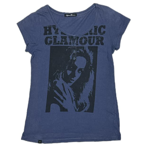 히스테릭 글래머 아카이브 단추 디테일 히스걸 반팔 티셔츠