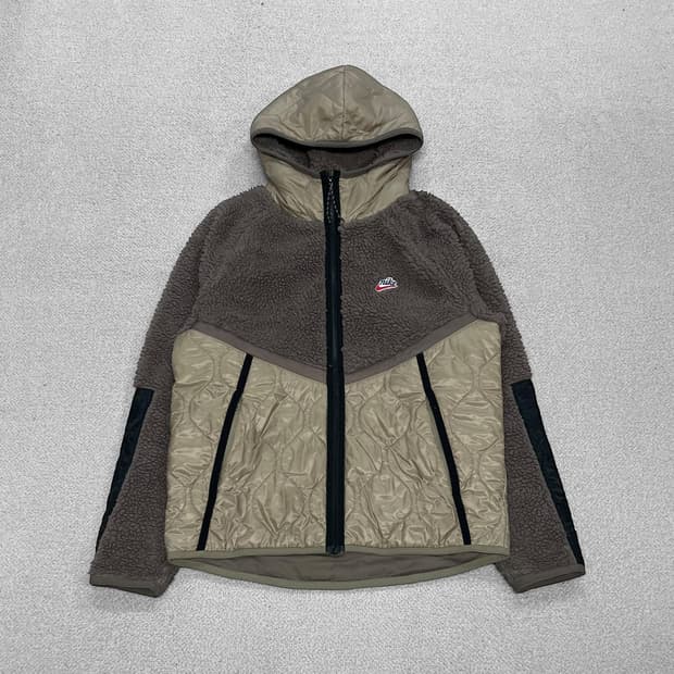 나이키 헤리티지 후리스 후드 자켓 베이지
