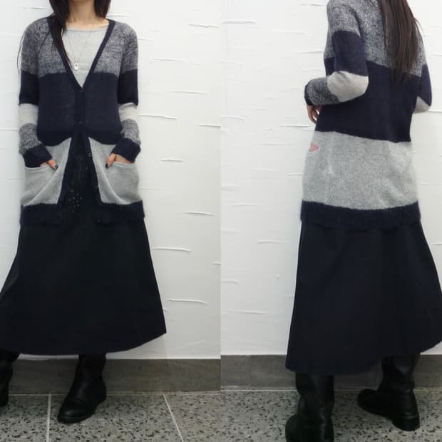 Navy ombré long cardigan