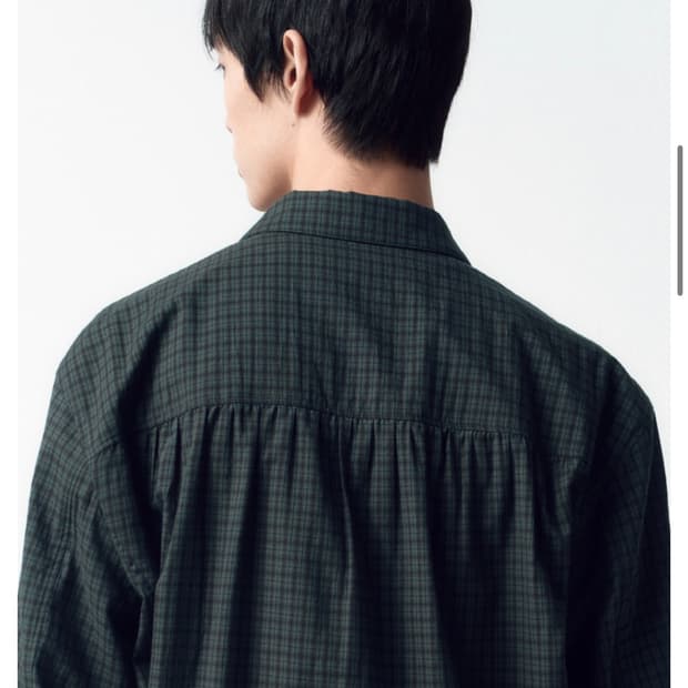 인사일런스 컴팩트 크롭 자켓 DARK MOSS CHECK L사이즈